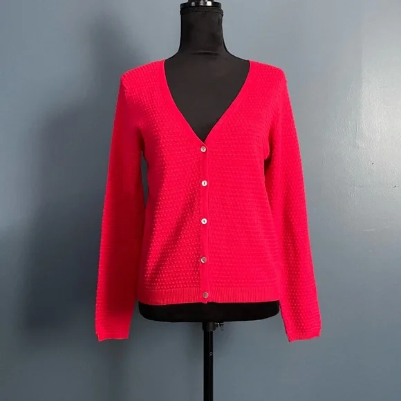 Draper James Red Cardigan Sweater - Picture 1 of 5